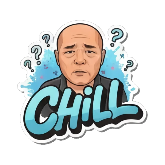Chilling out, relaxed Bald Guy's Street Vibes sticker for expressive chats and social replies.