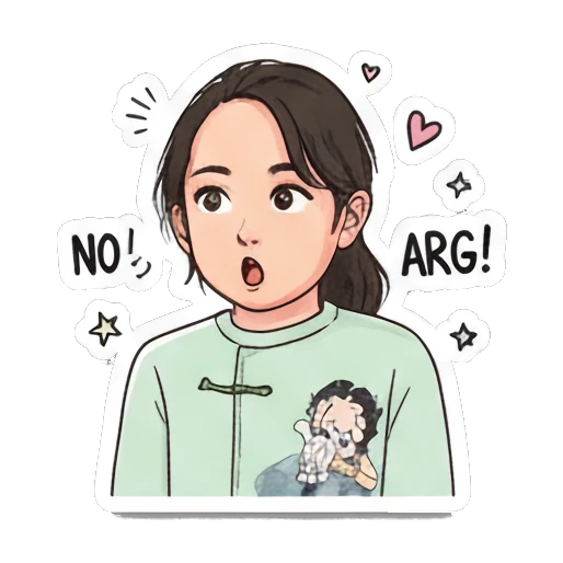 Pointing forward with confidence Daily Life of a Lively Girl sticker for expressive chats and social replies.