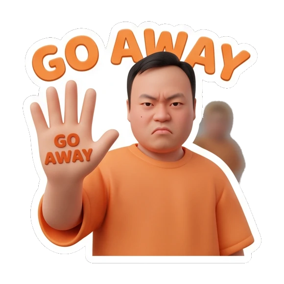 挥手拒绝 Modern Guy Daily Vibes sticker for expressive chats and social replies.
