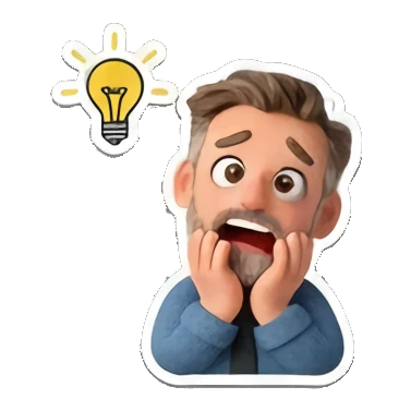 大叔惊讶表情 Cheerful Bearded Guy sticker for expressive chats and social replies.