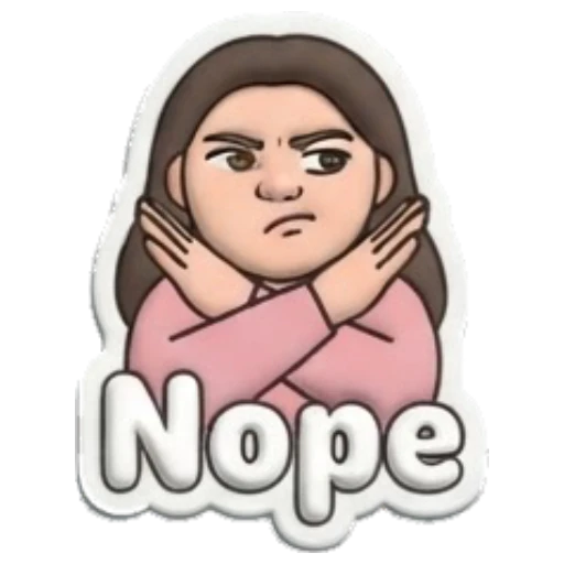 Girl crossing arms to say nope Puffy Girl Daily Vibes sticker for expressive chats and social replies.