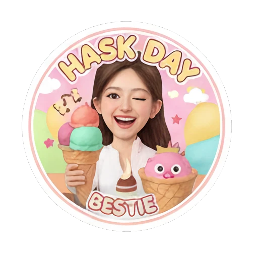Girl winking with ice cream, 'BESTIE' text, friendly. Sweet Girl Daily Life sticker for expressive chats and social replies.