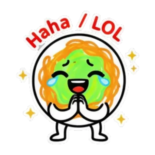 角色捧腹大笑乐开怀。 Cute Foodie Expressions sticker for expressive chats and social replies.