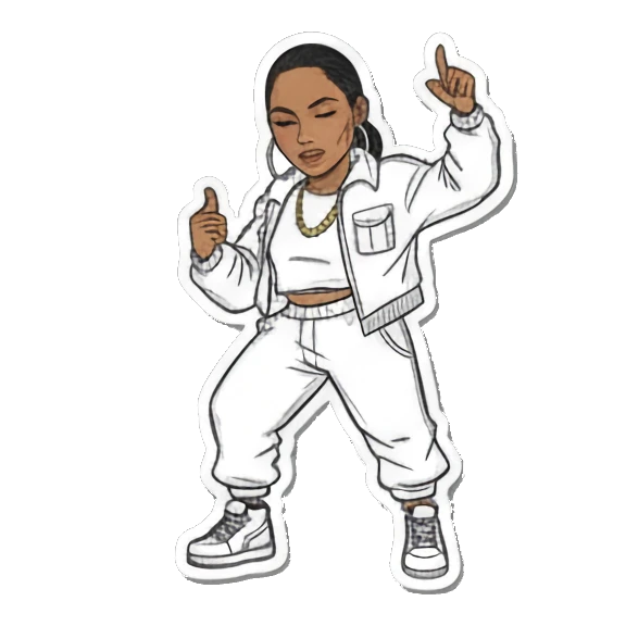 酷炫姿势展现潮流感 Urban Diva Vibes sticker for expressive chats and social replies.