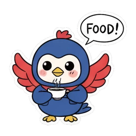 打瞌睡状态 Blue Bird Doodle Adventures sticker for expressive chats and social replies.