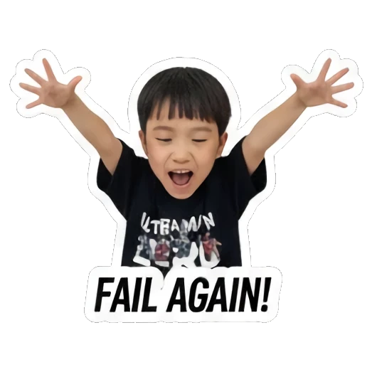 boy asking for help Little Student Struggles sticker for expressive chats and social replies.