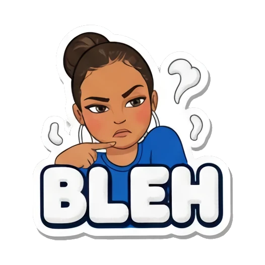 无语的Bleh表情 Sassy Girl Slang sticker for expressive chats and social replies.