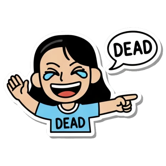 大笑指着某人 Daily Life of a Girl sticker for expressive chats and social replies.