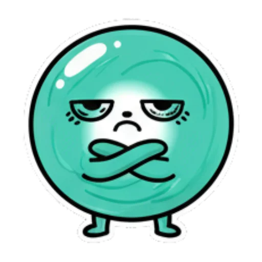 双手抱臂很愤怒 Teal Blob Expressive Stickers sticker for expressive chats and social replies.