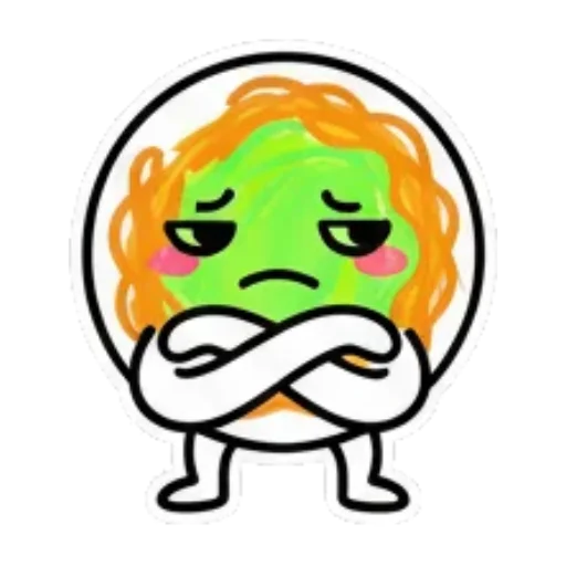 角色双手抱胸表示不悦。 Cute Foodie Expressions sticker for expressive chats and social replies.