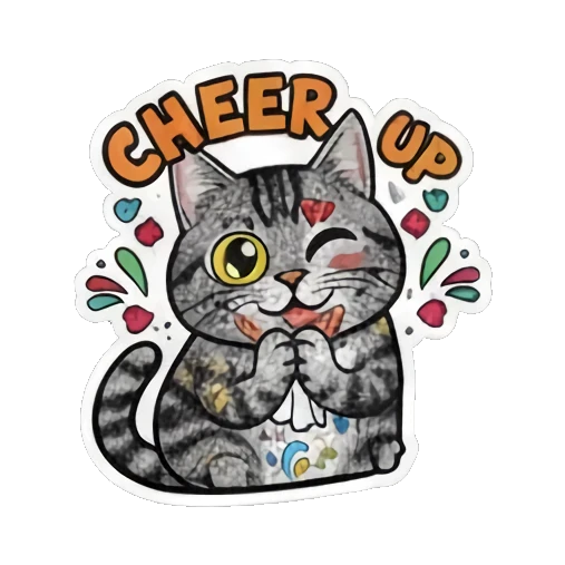 表示感谢的猫咪 Sugar Skull Tabby sticker for expressive chats and social replies.