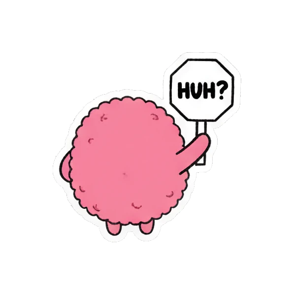 Pink creature laughing with tears and LAUGHA text Pink Fluffy Buddy sticker for expressive chats and social replies.