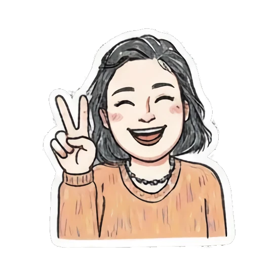 cheerful girl making peace sign Daily Life of a Playful Girl sticker for expressive chats and social replies.