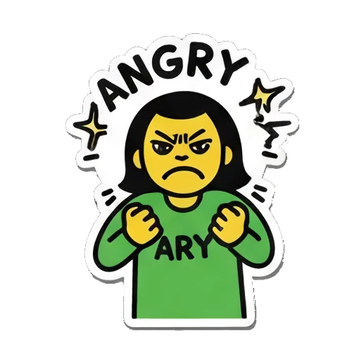 女孩害羞脸红 Pop Art Girl Expressions sticker for expressive chats and social replies.