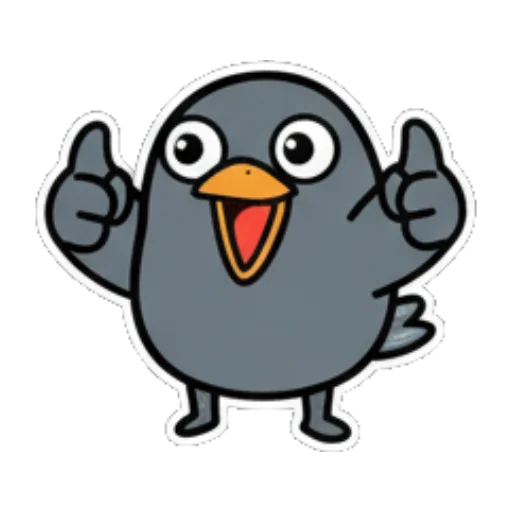 欢快小鸟双赞超棒 Cute Bird Daily Stickers sticker for expressive chats and social replies.