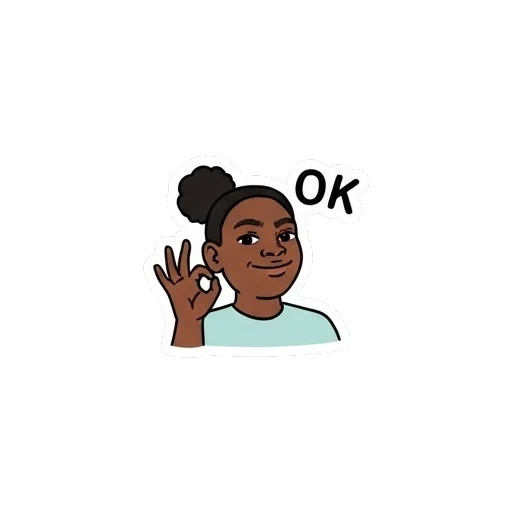 Young girl making an OK hand gesture with a confident smile. Vibrant Daily Expressions sticker for expressive chats and social replies.