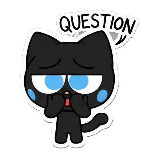 cat covering mouth with hands Playful Black Cat Expressions sticker for expressive chats and social replies.