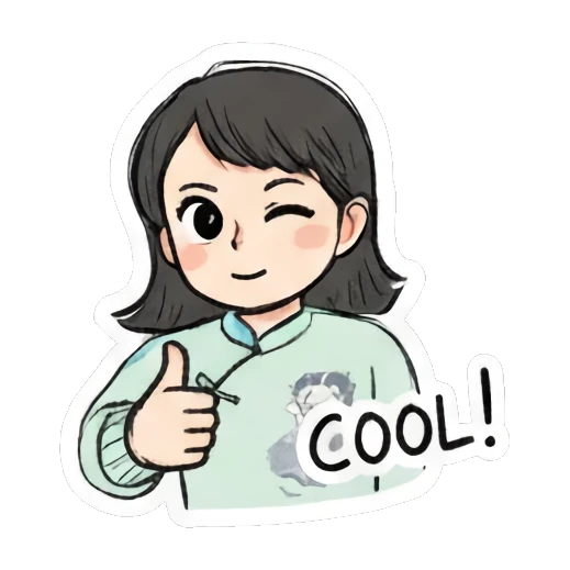 thumbs up cool Daily Life of a Cheerful Girl sticker for expressive chats and social replies.