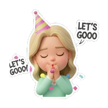 金发少女日常互动 Blonde Girl Daily Vibes sticker for expressive chats and social replies.