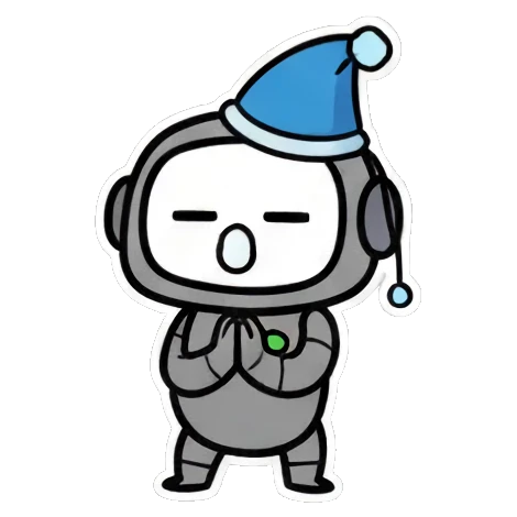 戴睡帽打瞌睡 Chibi Robot Emoticons sticker for expressive chats and social replies.