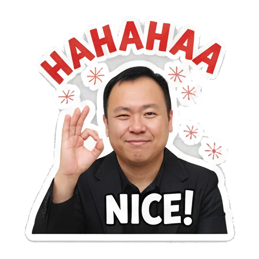 Professional man making an OK sign with NICE text Professional Office Man Daily sticker for expressive chats and social replies.
