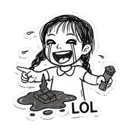 女孩大笑流泪 Little Girl Daily Moods sticker for expressive chats and social replies.