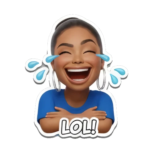 大笑流泪的开心表情 Modern Girl Expressions sticker for expressive chats and social replies.