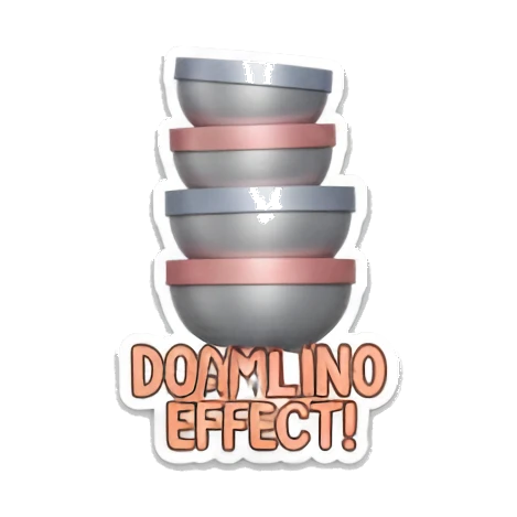 Stack of bowls, DOAM LINO EFFECT Little Chef Adventures sticker for expressive chats and social replies.