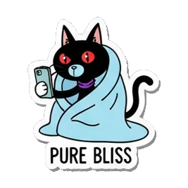 咖啡猫 Black Cat Ski Adventures sticker for expressive chats and social replies.