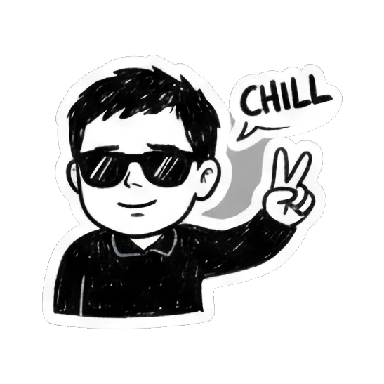 小哥戴墨镜CHILL Doodle Guy's Moods sticker for expressive chats and social replies.