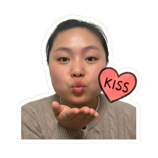 送出飞吻动作 Daily Life of a Cheerful Girl sticker for expressive chats and social replies.