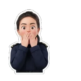惊讶OMG Uniformed Girl's Daily Moods sticker for expressive chats and social replies.
