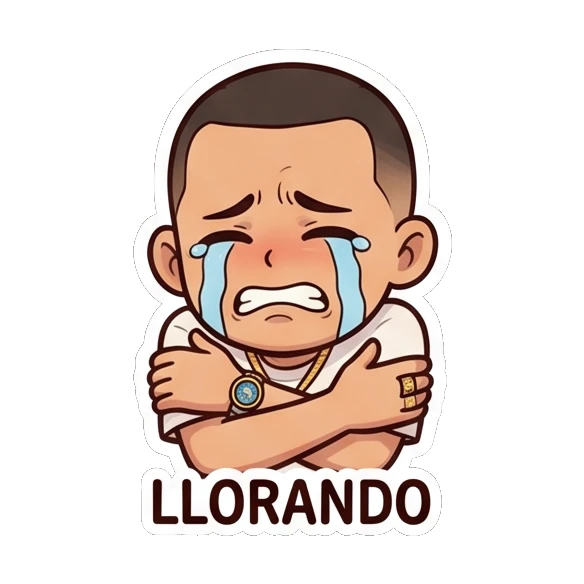 Sad man crying with arms crossed Cool Urban Guy Daily sticker for expressive chats and social replies.