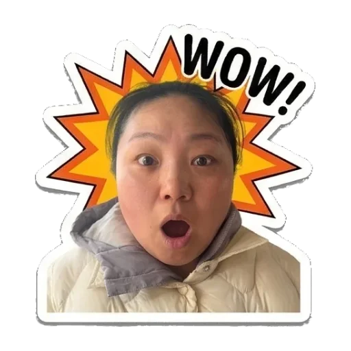 吃东西的满足感 Real Person Expressive Stickers sticker for expressive chats and social replies.