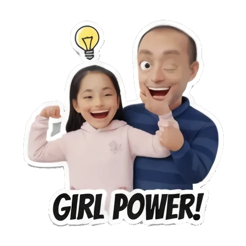 可爱3D人物形象 Dad and Daughter Adventures sticker for expressive chats and social replies.