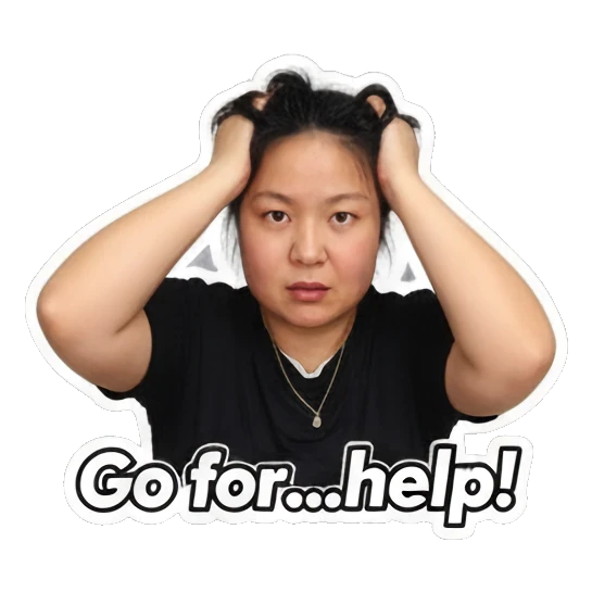 社交互动表情 Energetic Asian Girl Daily sticker for expressive chats and social replies.