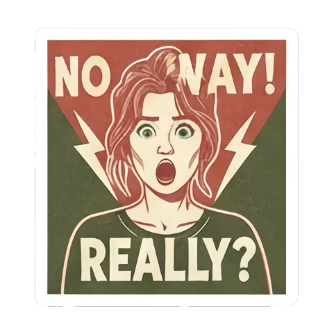 震惊NO WAY Vintage Vixen Vibes sticker for expressive chats and social replies.