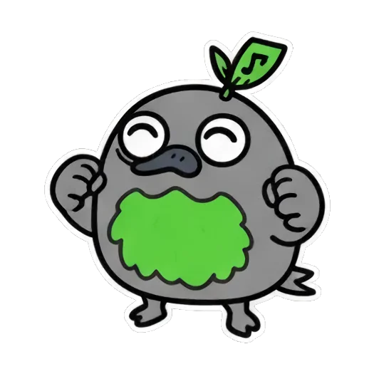 眨眼俏皮的小鸟 Cute Leaf Bird Expressions sticker for expressive chats and social replies.