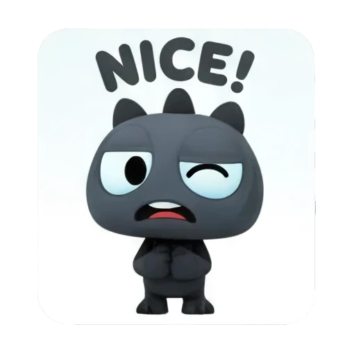 Monster winking with a smile and text NICE Little Dark Monster Daily sticker for expressive chats and social replies.