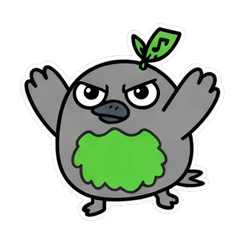 小鸟张开双臂开心欢呼 Cute Bird Emotions sticker for expressive chats and social replies.