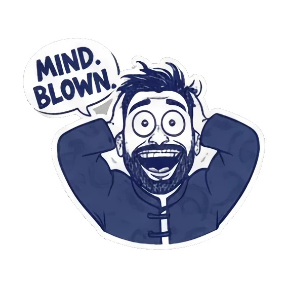 手绘风格胡须男贴纸 Expressive Guy Stickers sticker for expressive chats and social replies.