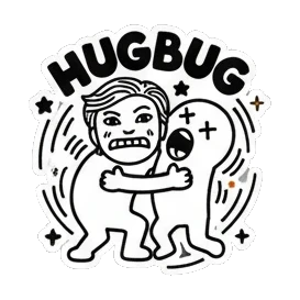 紧紧拥抱的动作 Pop Art Moods sticker for expressive chats and social replies.