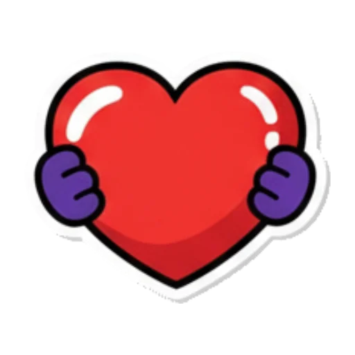 双手捧着大红心 Expressive Purple Buddy sticker for expressive chats and social replies.