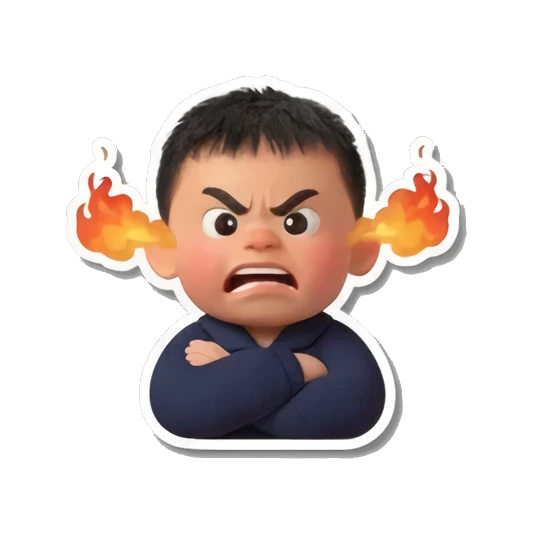 生气叉腰男孩 Little Boy's Moods sticker for expressive chats and social replies.