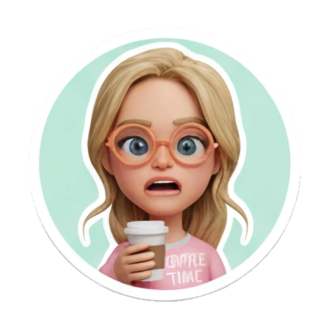 美味享受状态 Blonde Girl Daily Vibes sticker for expressive chats and social replies.