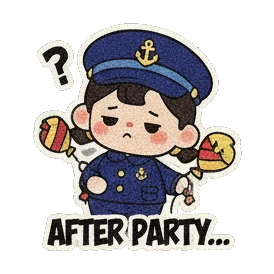 无奈小船长，算了 Little Captain's Party Fun sticker for expressive chats and social replies.