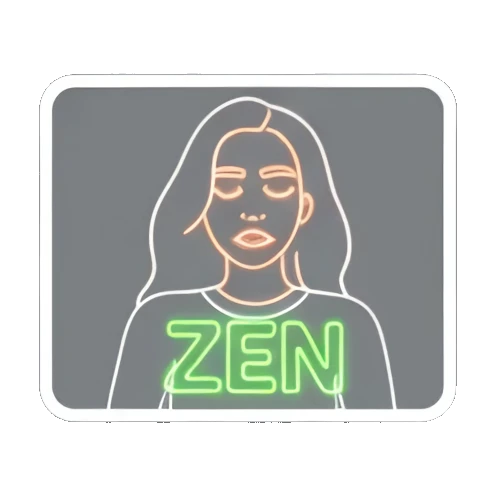霓虹线条风格的女性表情 Neon Girl Daily sticker for expressive chats and social replies.
