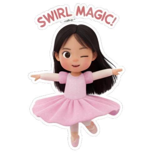 女孩芭蕾旋转 Little Dancer Joy sticker for expressive chats and social replies.