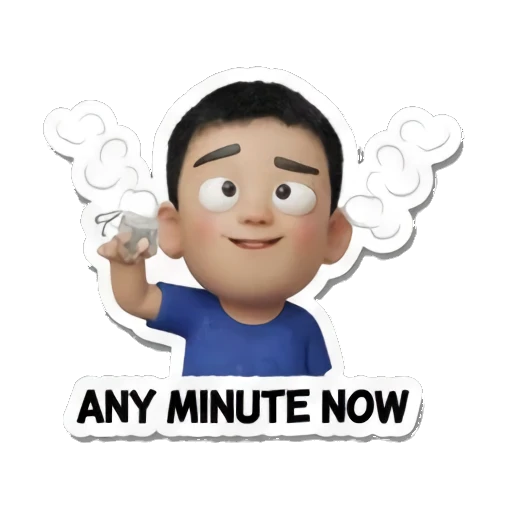 男孩冒烟表示等待中 Daily Life of a Chill Boy sticker for expressive chats and social replies.