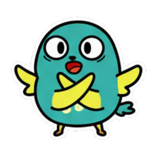 小鸟抱臂严肃，略显不悦 Cute Bird Emotions sticker for expressive chats and social replies.